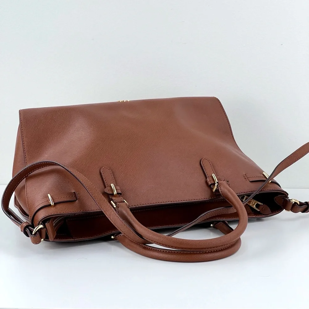 Ralph Lauren Double RL Brown Leather Tote - Picture 7 of 12